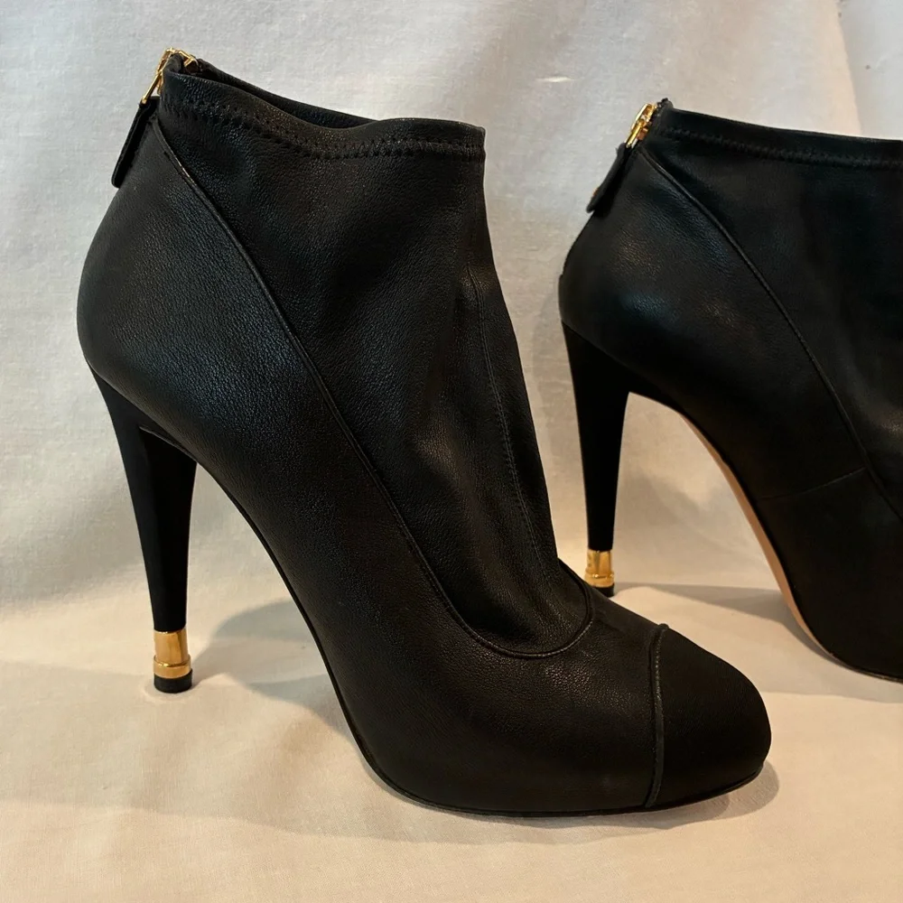 Chanel Leather Ankle Boots